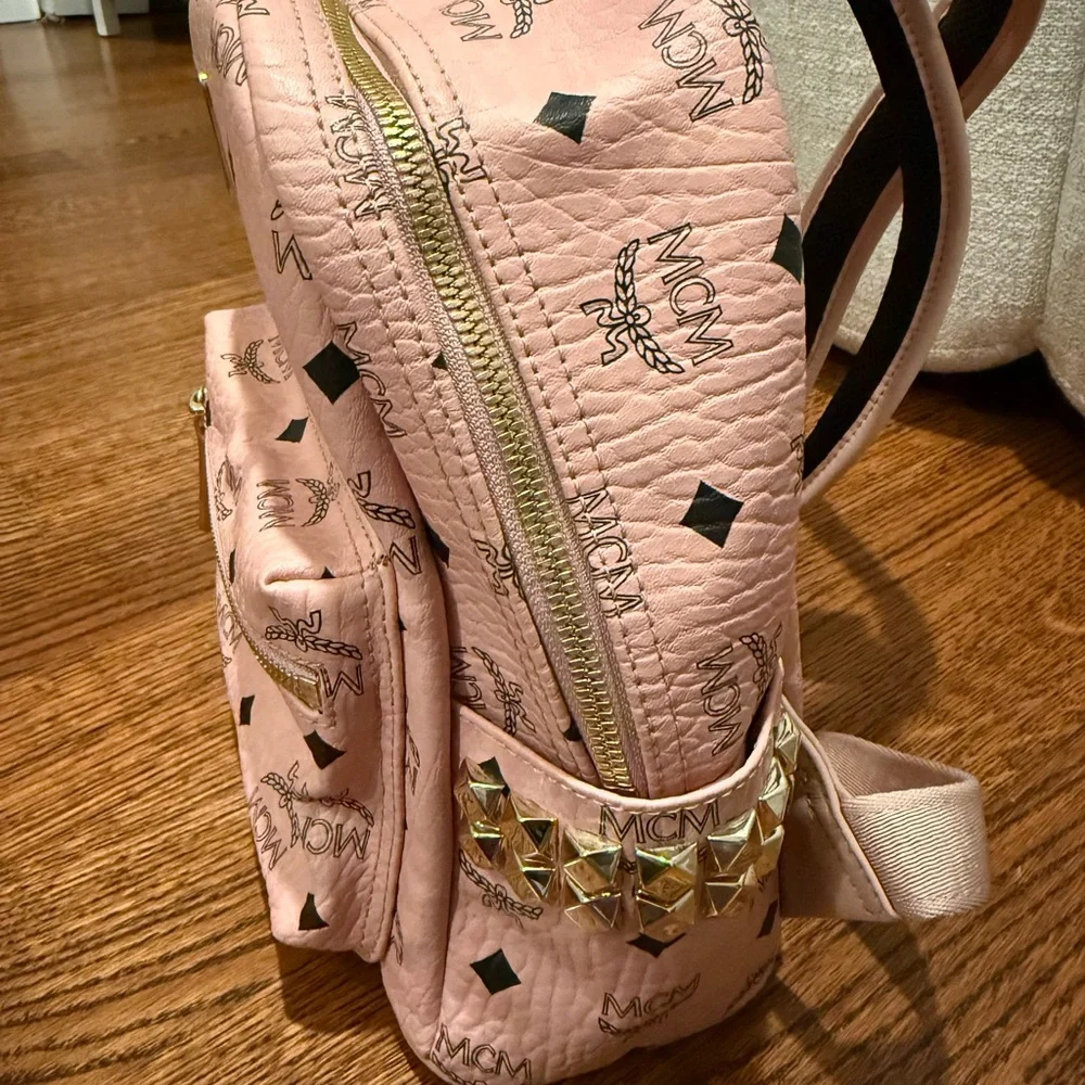 MCM Pink Logo Backpack - Picture 7 of 7